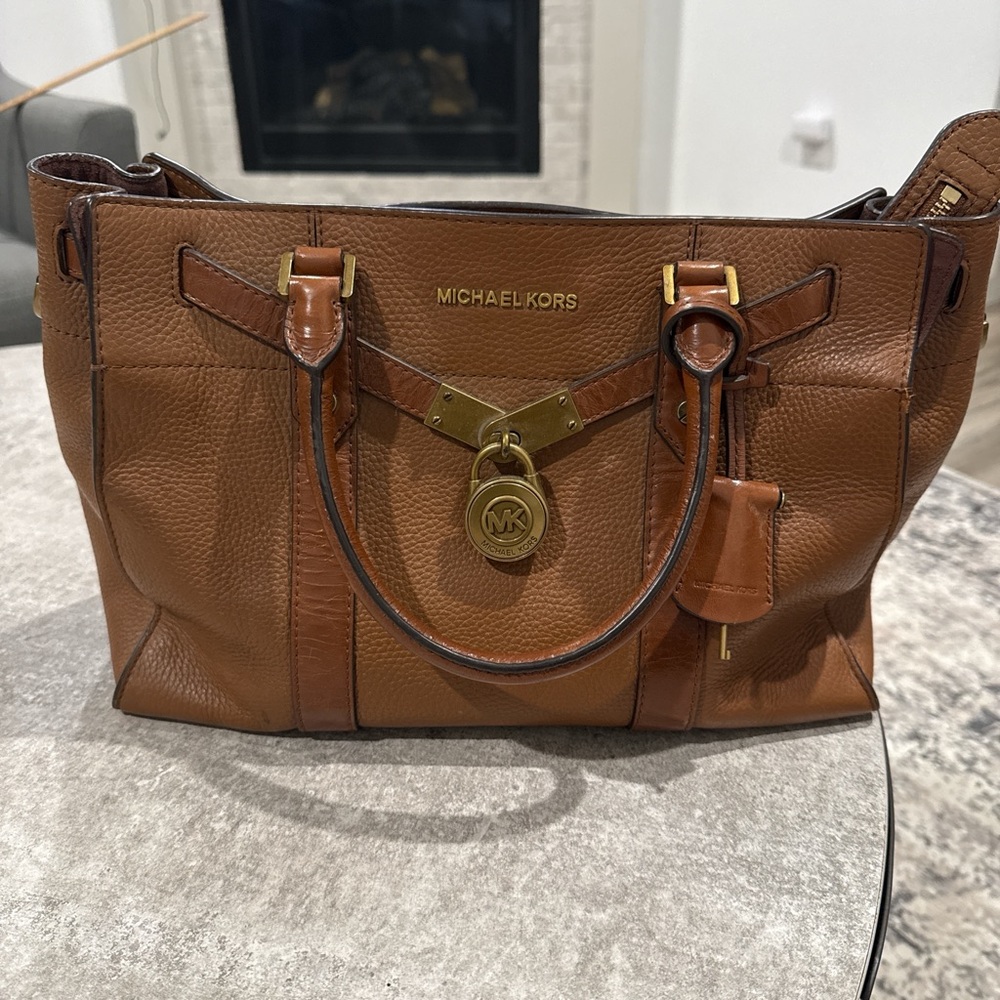 Michael Kors Tan Leather Handbag with Gold Accents